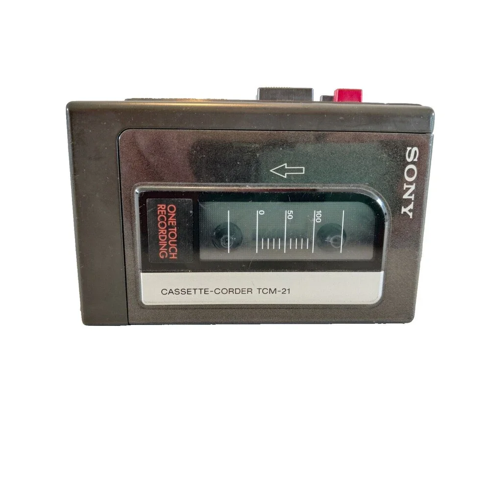 Vintage Sony Cassette Recorder TCM-21 Portable Player Rear Speaker Parts Or Fix